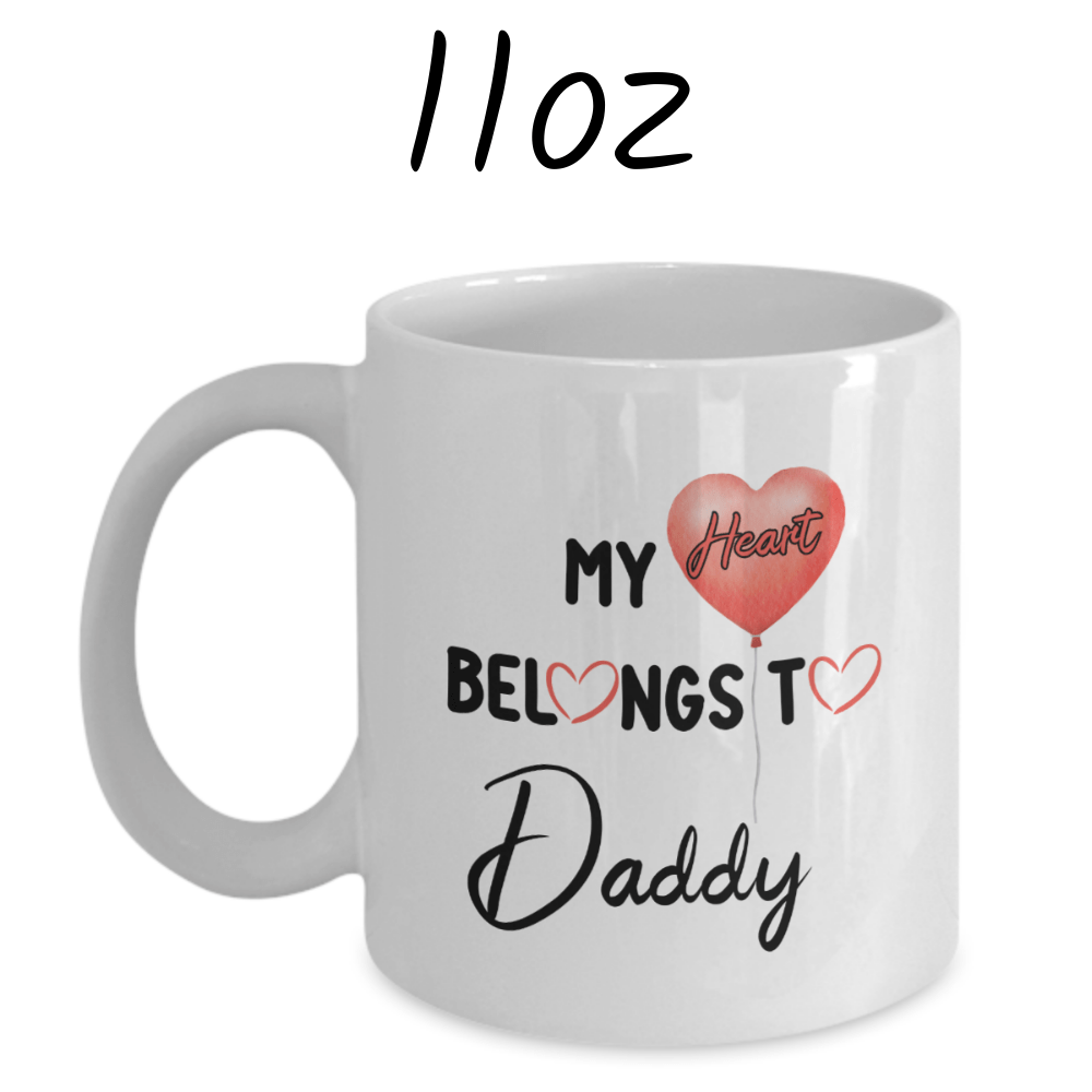 Daddy Gift, Personalized Photo Coffee Mug: My Heart Belongs To Daddy