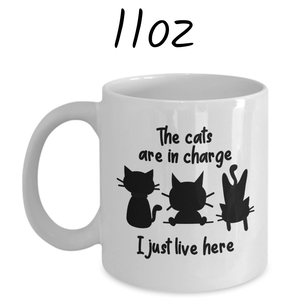 Cat, Custom Coffee Mug: I Just Live Here