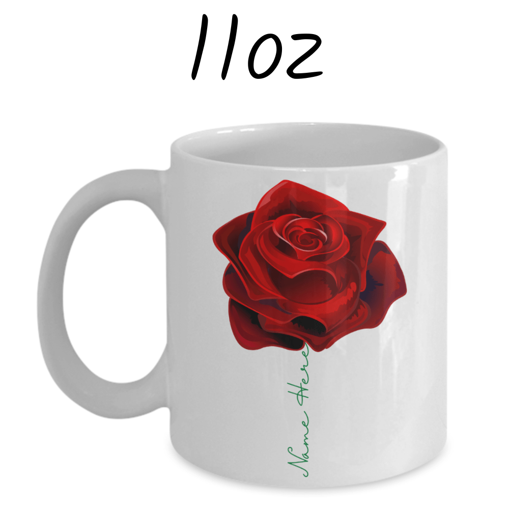 Flower Mug, Personalized Name Rose Mug