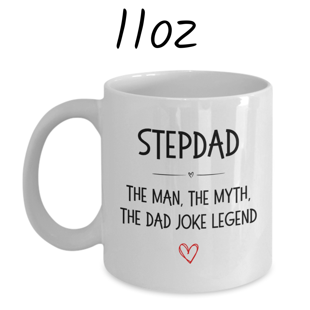 Bonus dad Stepdad Gift, Personalized Coffee Mug: Stepdad: The Dad Joke Legend