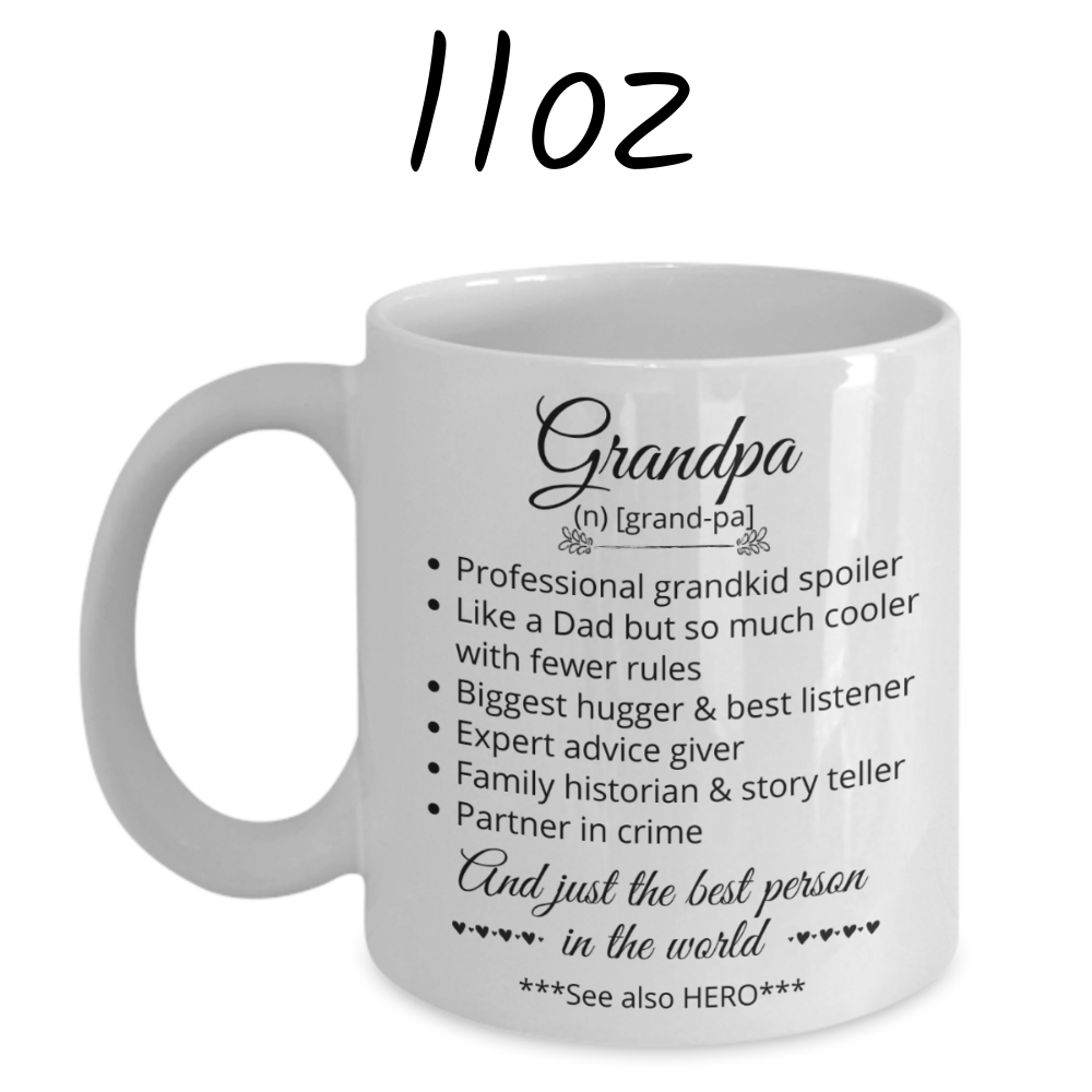 Grandpa Gift, Custom Coffee Mug: Grandpa Hero