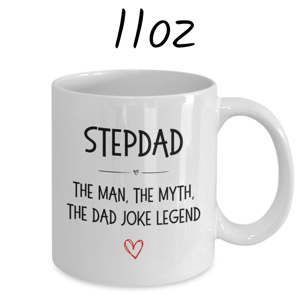 Bonus dad Stepdad Gift, Personalized Coffee Mug: Stepdad: The Dad Joke Legend