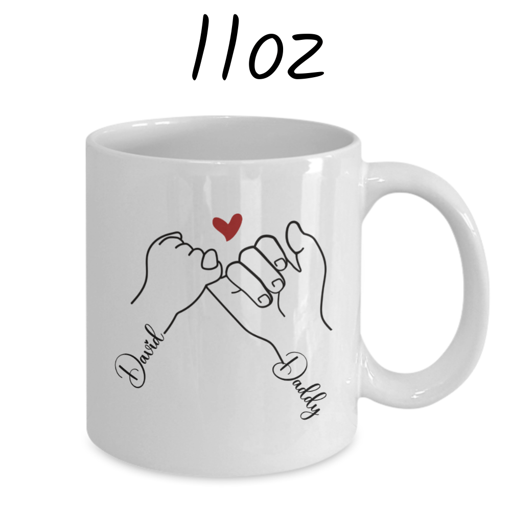 Dad and Son Gift, Coffee Mug With Custom Names: I Love You Beyond The Whole Universe