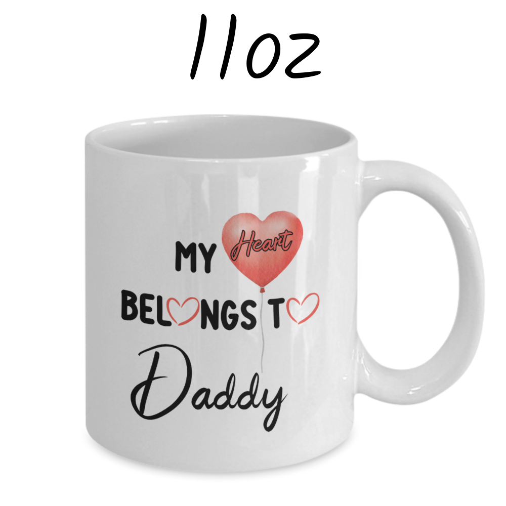 Daddy Gift, Personalized Photo Coffee Mug: My Heart Belongs To Daddy