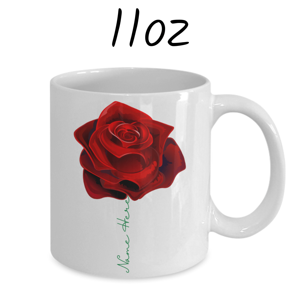 Flower Mug, Personalized Name Rose Mug