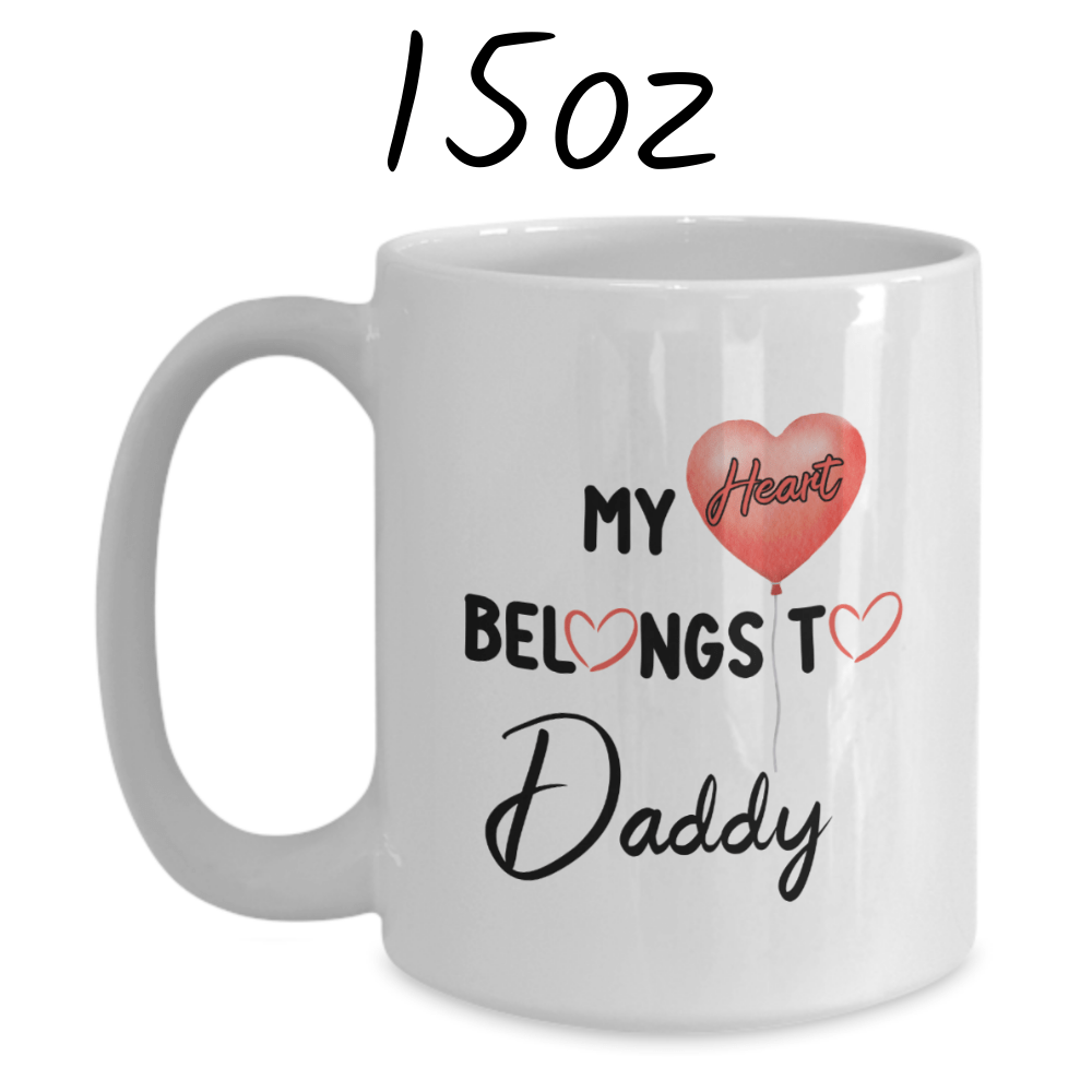 Daddy Gift, Personalized Photo Coffee Mug: My Heart Belongs To Daddy