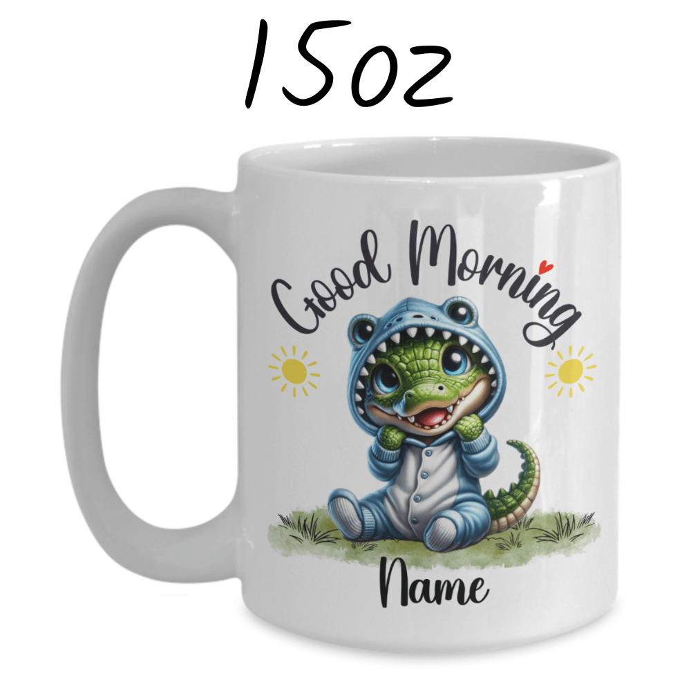 Good Morning Coffee Mug, Alligator/Crocodile
