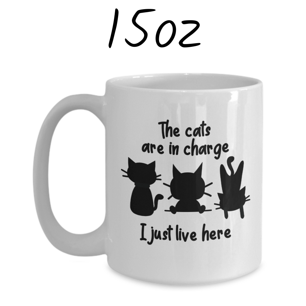 Cat, Custom Coffee Mug: I Just Live Here