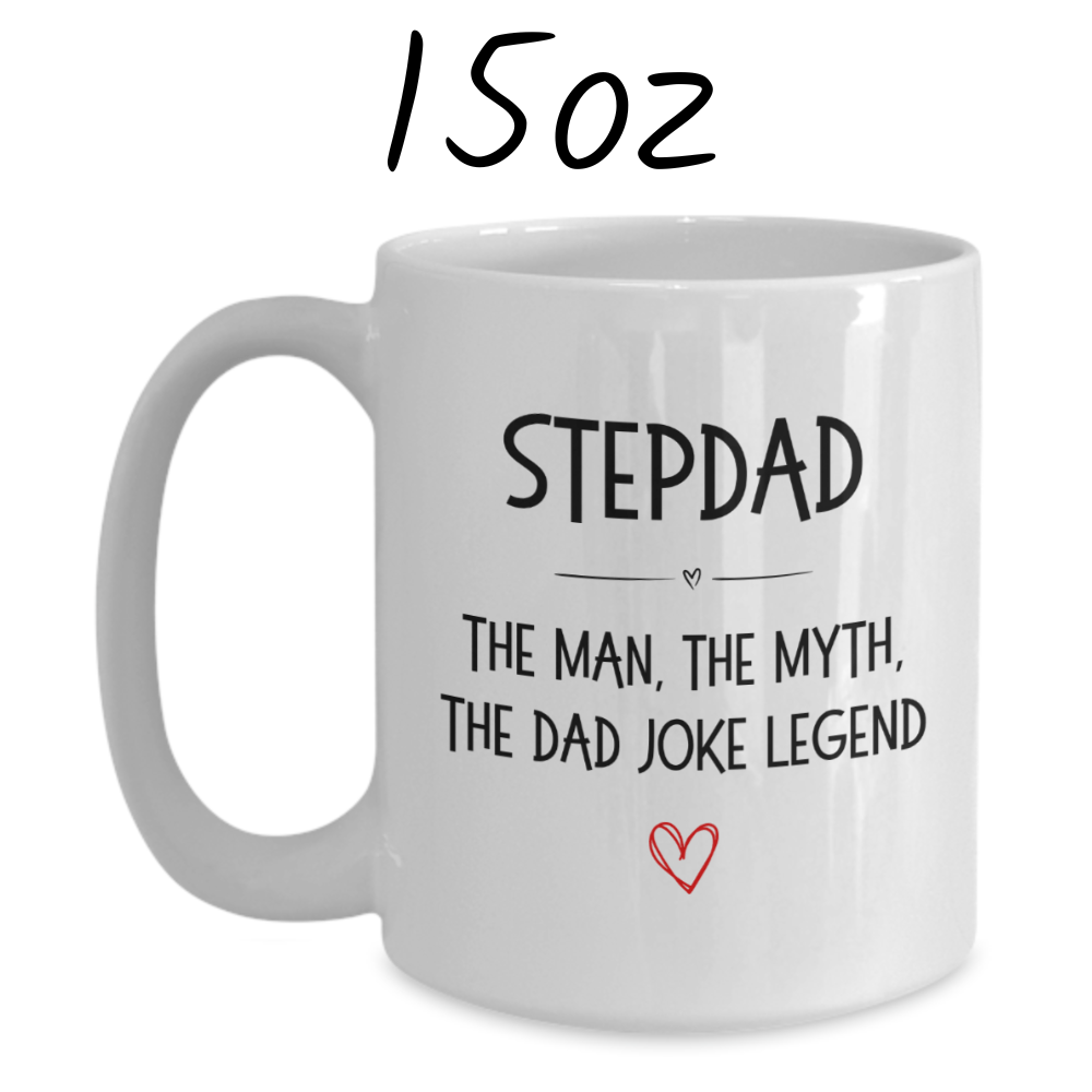 Bonus dad Stepdad Gift, Personalized Coffee Mug: Stepdad: The Dad Joke Legend