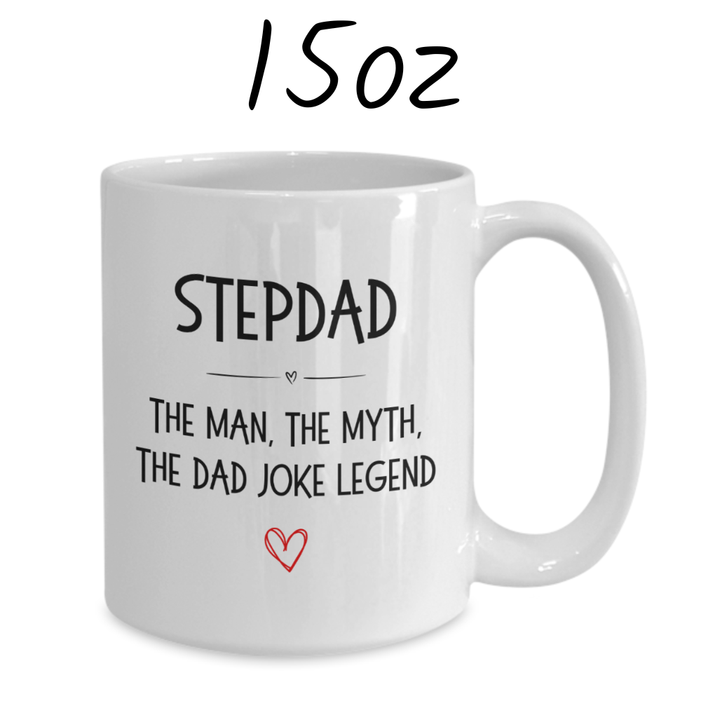 Bonus dad Stepdad Gift, Personalized Coffee Mug: Stepdad: The Dad Joke Legend