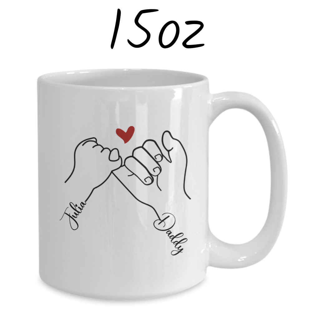 Dad and Daughter Gift, Coffee Mug With Custom Names: I Love You Beyond The Whole Universe