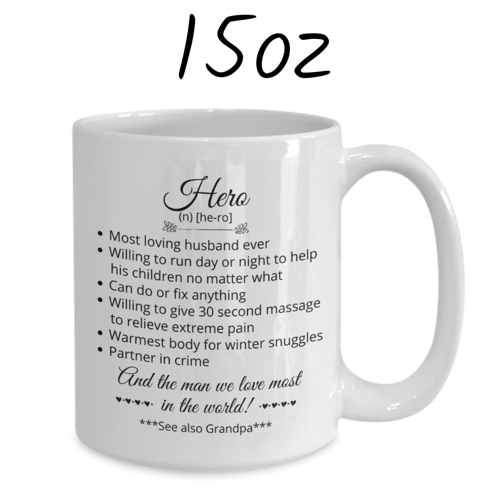 Grandpa Gift, Custom Coffee Mug: Grandpa Hero