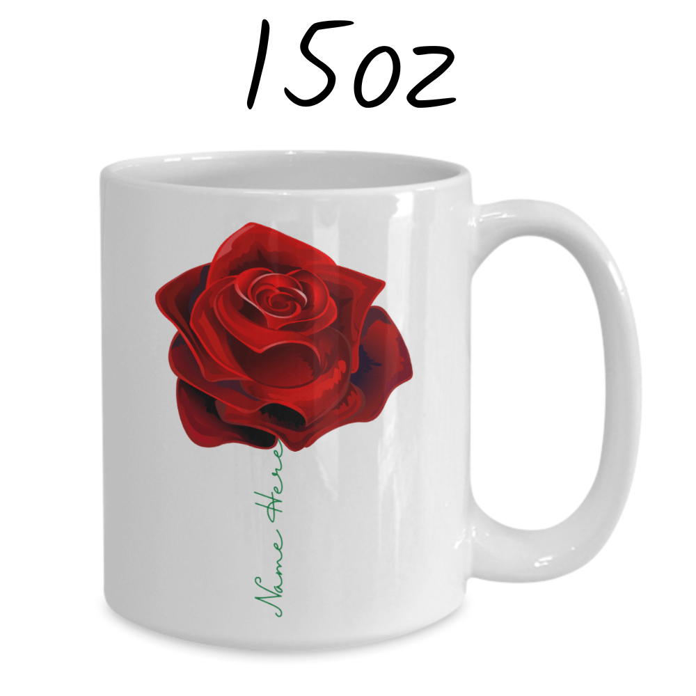 Flower Mug, Personalized Name Rose Mug