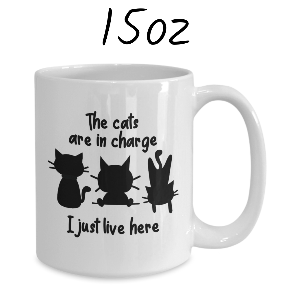 Cat, Custom Coffee Mug: I Just Live Here