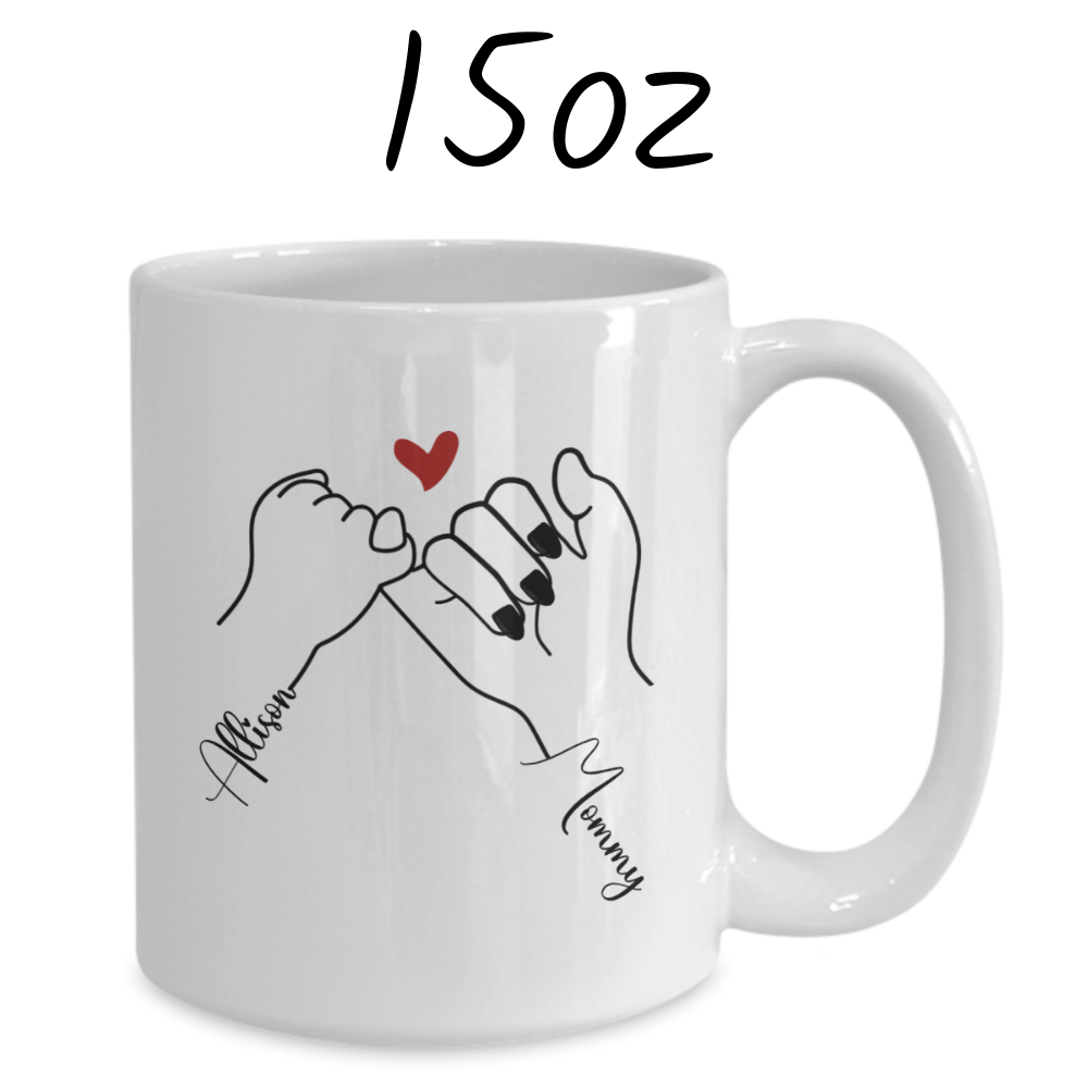 Mom and Daughter Gift, Coffee Mug With Custom Names: I Love You Beyond The Whole Universe
