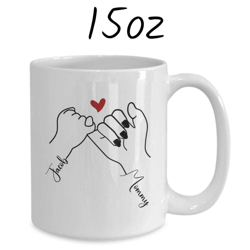 Mom and Son Gift, Coffee Mug With Custom Names: I Love You Beyond The Whole Universe