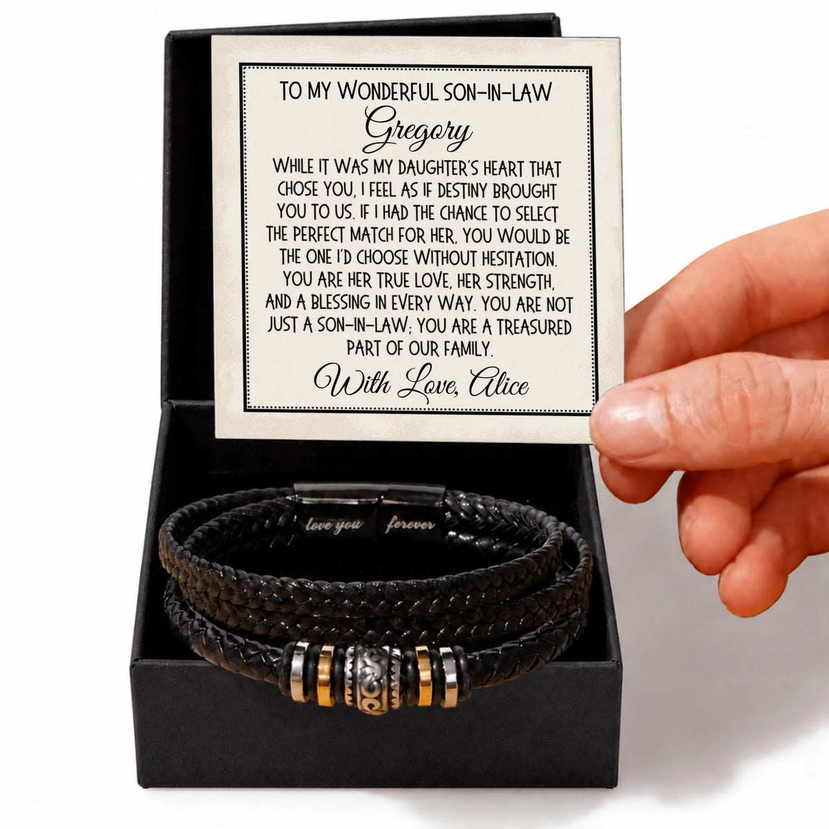 Son in Law Bracelet Gift: While It Was Our Daughter's Heart