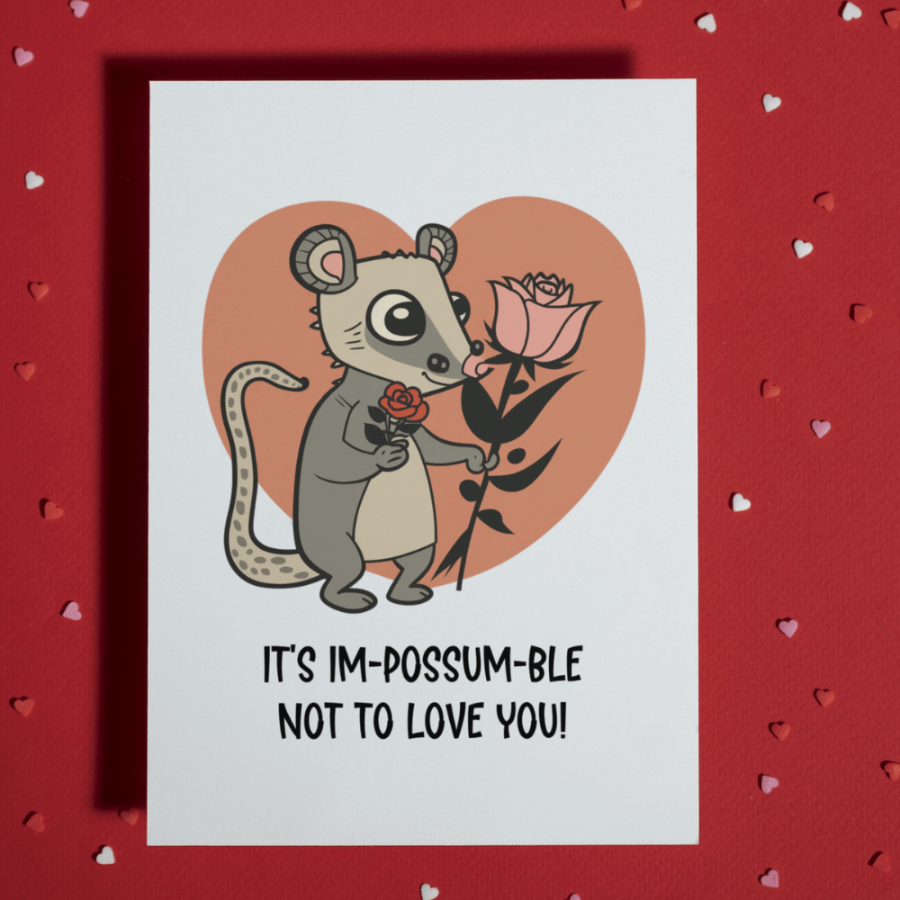 Couple Greeting Card: It's Im-possum-ble Not To Love You