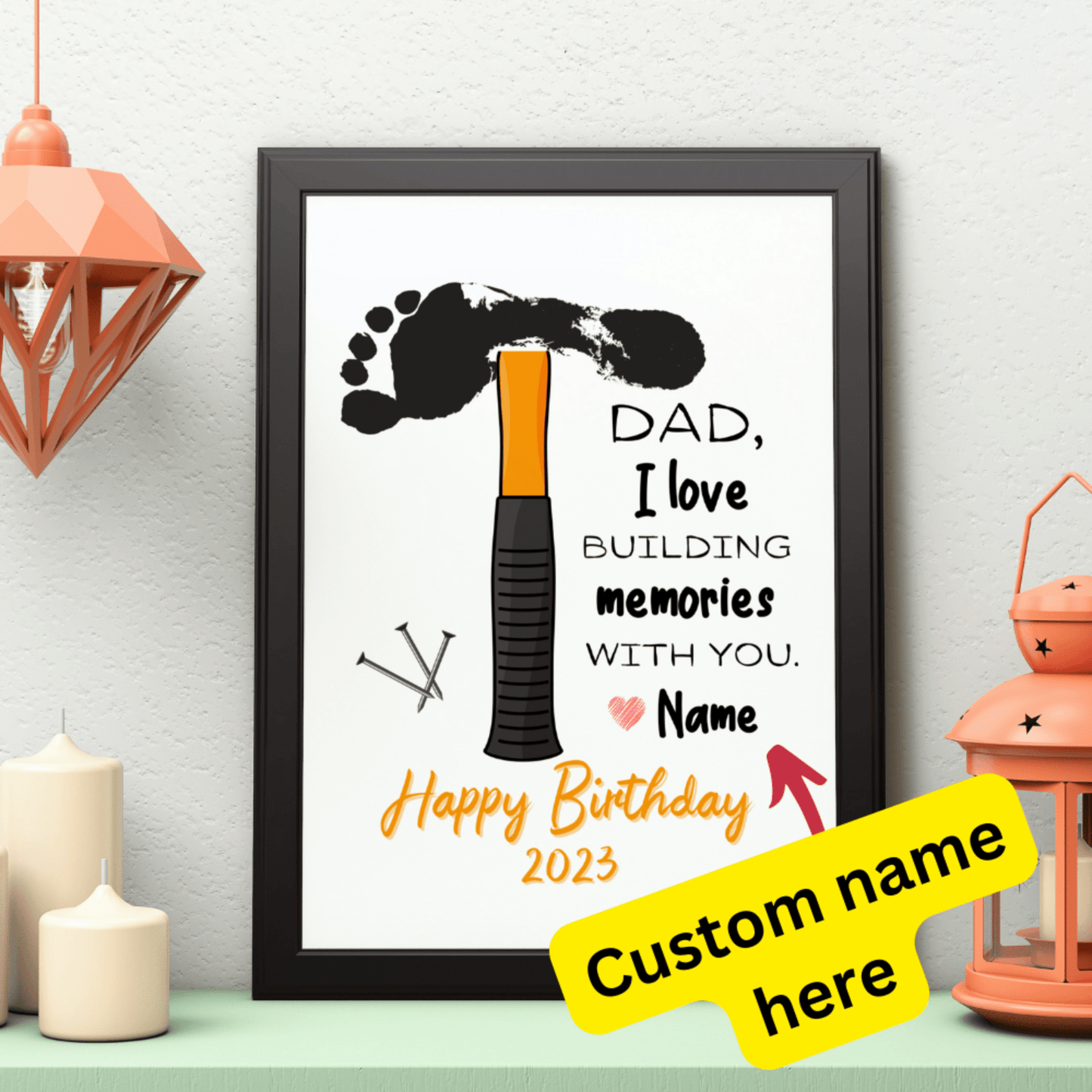 Dad Digital Footprint Art for Dad