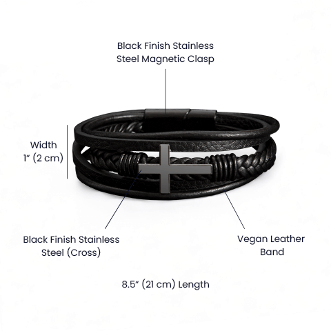 Friend Gift, Cross Bracelet: Because Of You
