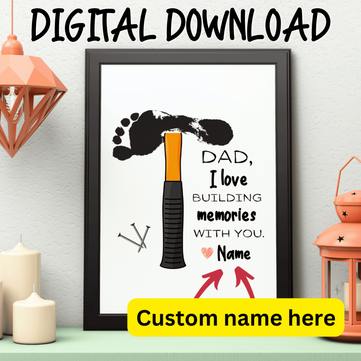 Dad Digital Footprint Art for Dad