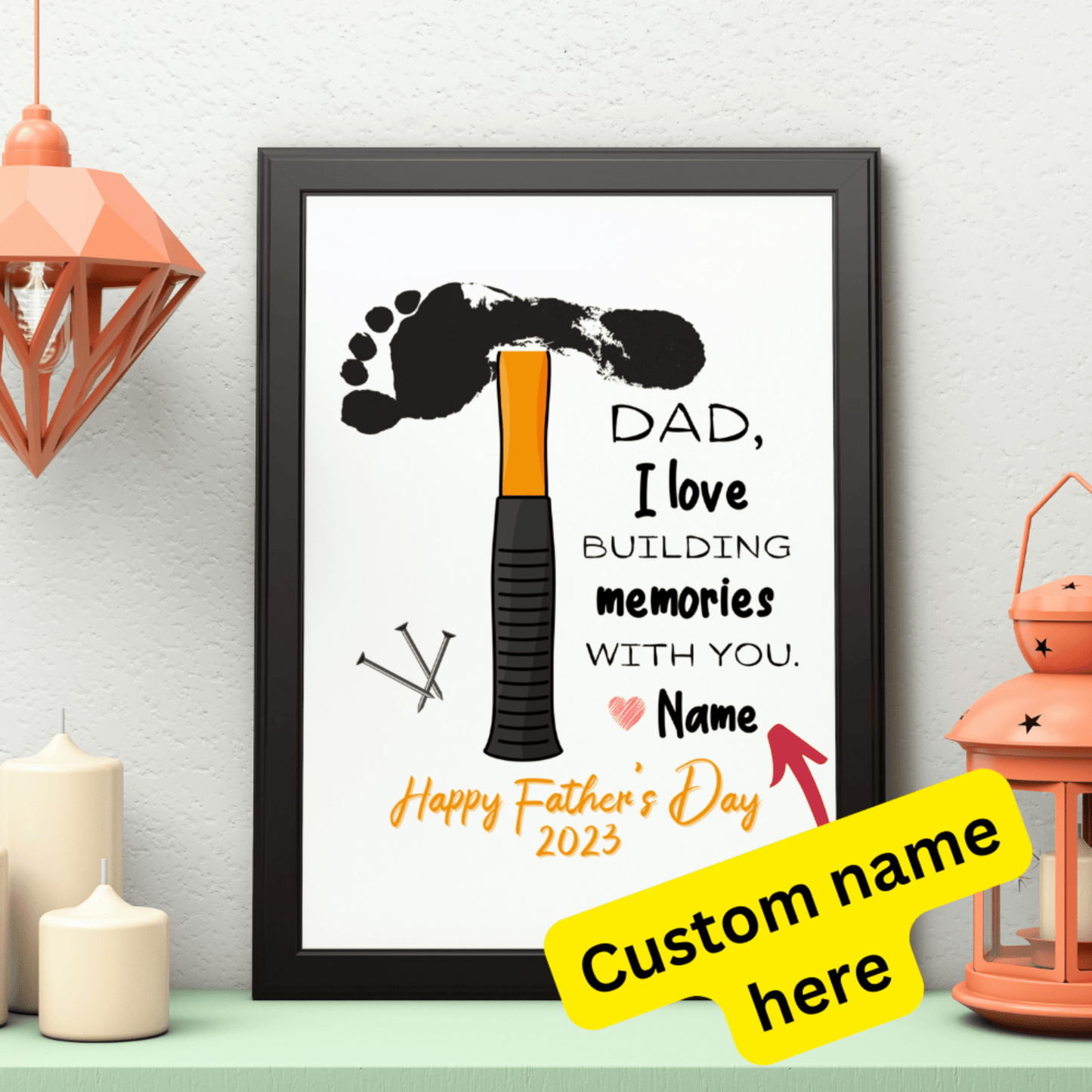 Dad Digital Footprint Art for Dad