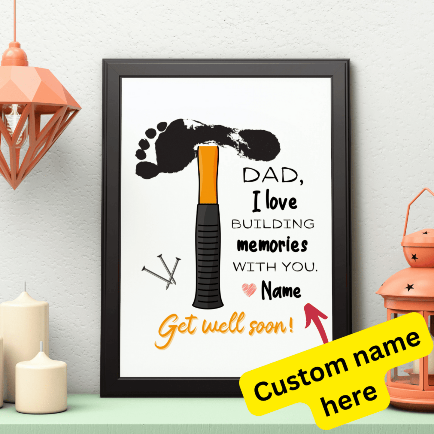 Dad Digital Footprint Art for Dad