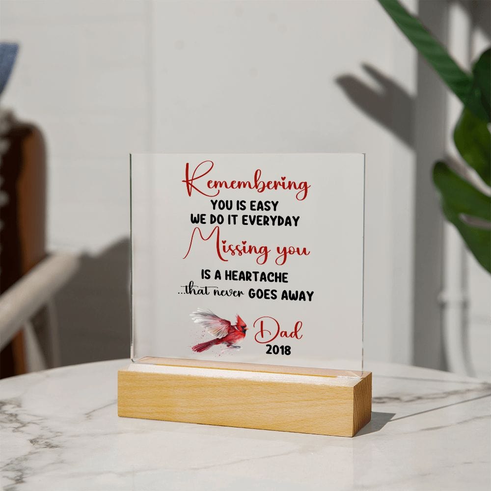 Memorial Custom Plaque: Remembering You Is Easy...