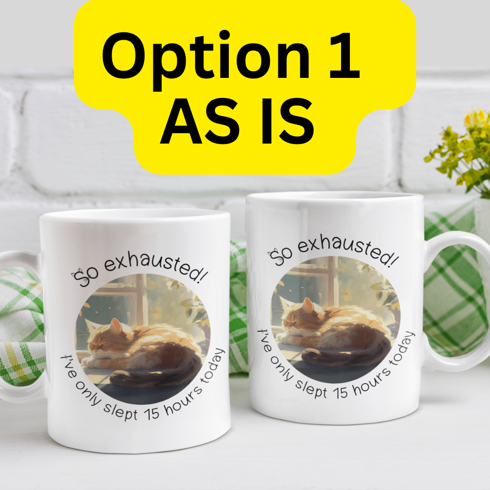 Cat, Custom Photo Coffee Mug: So Exhausted!...