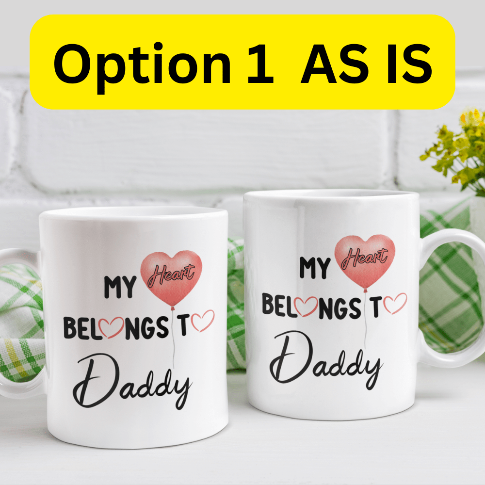 Daddy Gift, Personalized Photo Coffee Mug: My Heart Belongs To Daddy