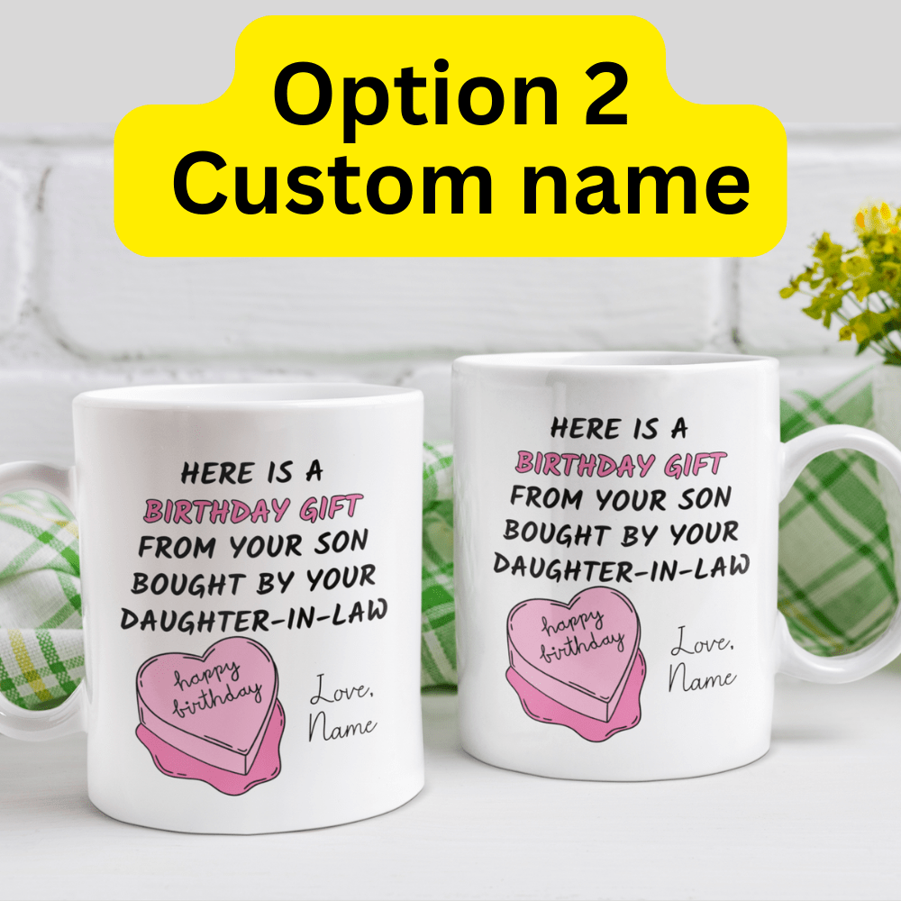 Mother In Law Gift, Birthday Coffee Mug: Here Is A Birthday Gift...