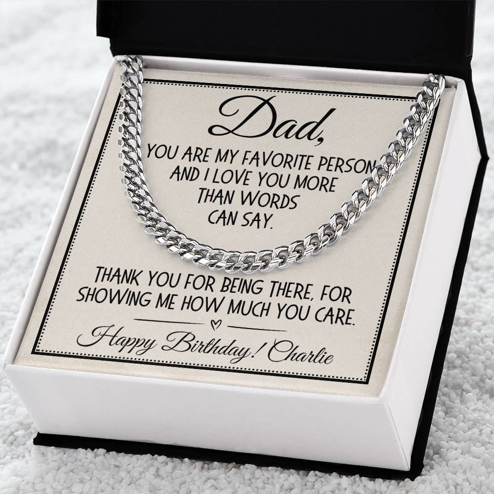 Dad Gift, Link Chain Necklace: Dad, You Are My Favorite Person