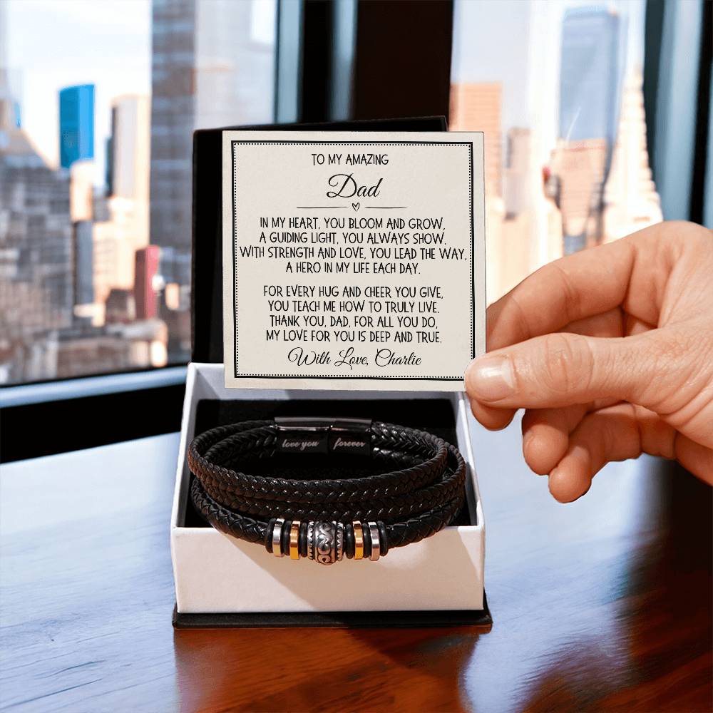 Dad Gift, Love You Forever Bracelet: In My Heart, You Bloom And Grow...