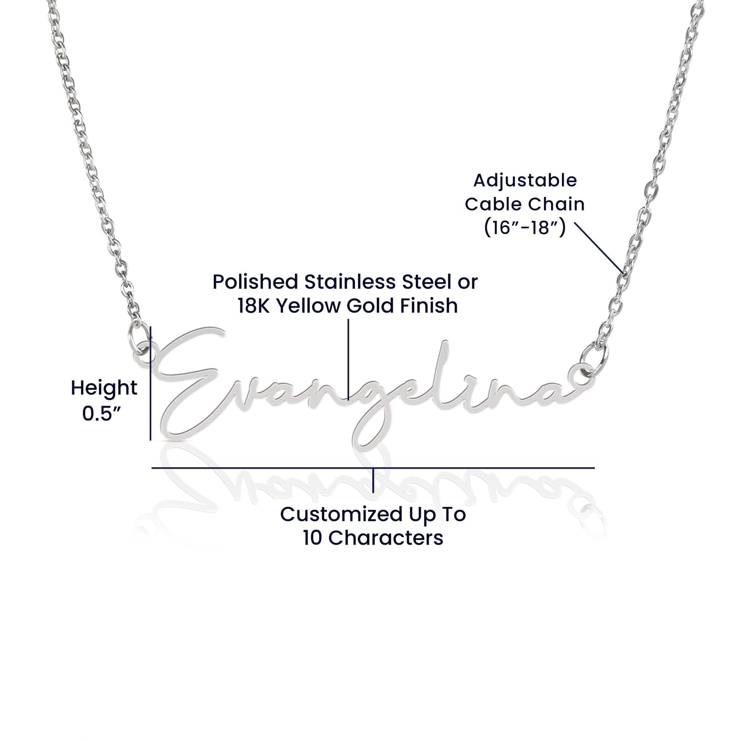 Bonus Daughter Gift From Bonus Mom, Signature Name Necklace: Straighten Your Crown
