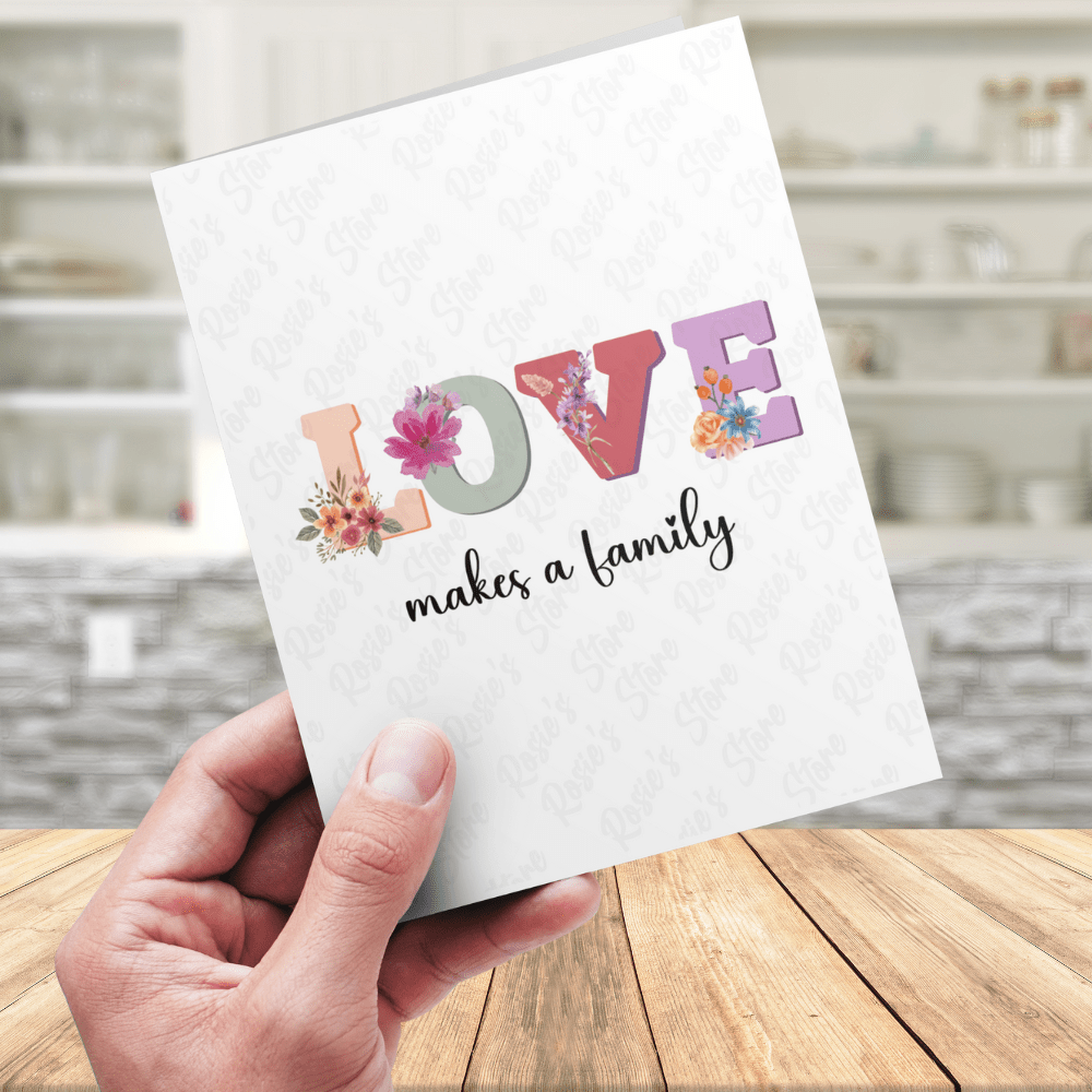 Blended Family Greeting Card: Love Makes a Family