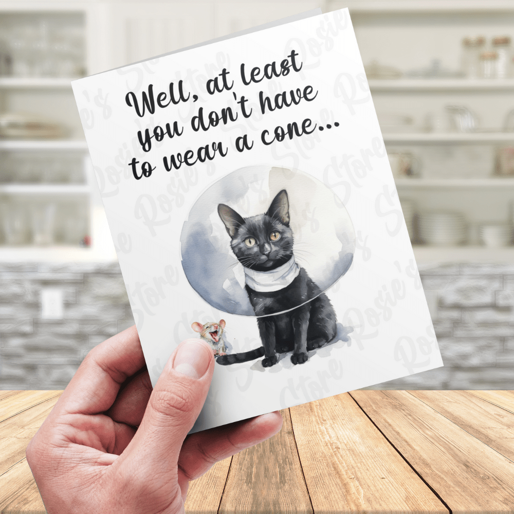 Get Well, Greeting Card: Well, At Least You Don't Have To Wear A Cone
