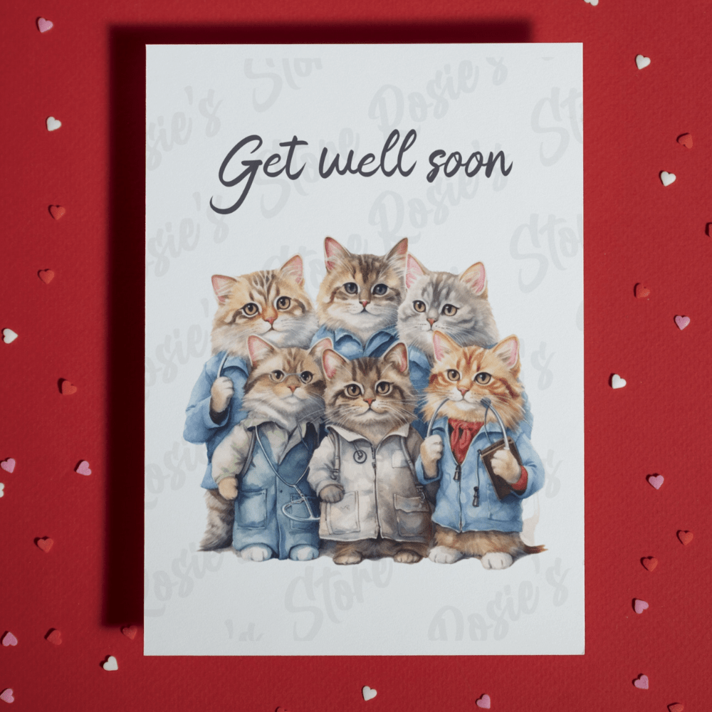 Central 23 Get Well Soon Greeting Card - 'GET WELL SOON CAT' - Perfect For Sending Warm Wishes With A Cute Feline Twist - Ideal For Cat Lovers In Need Of Some