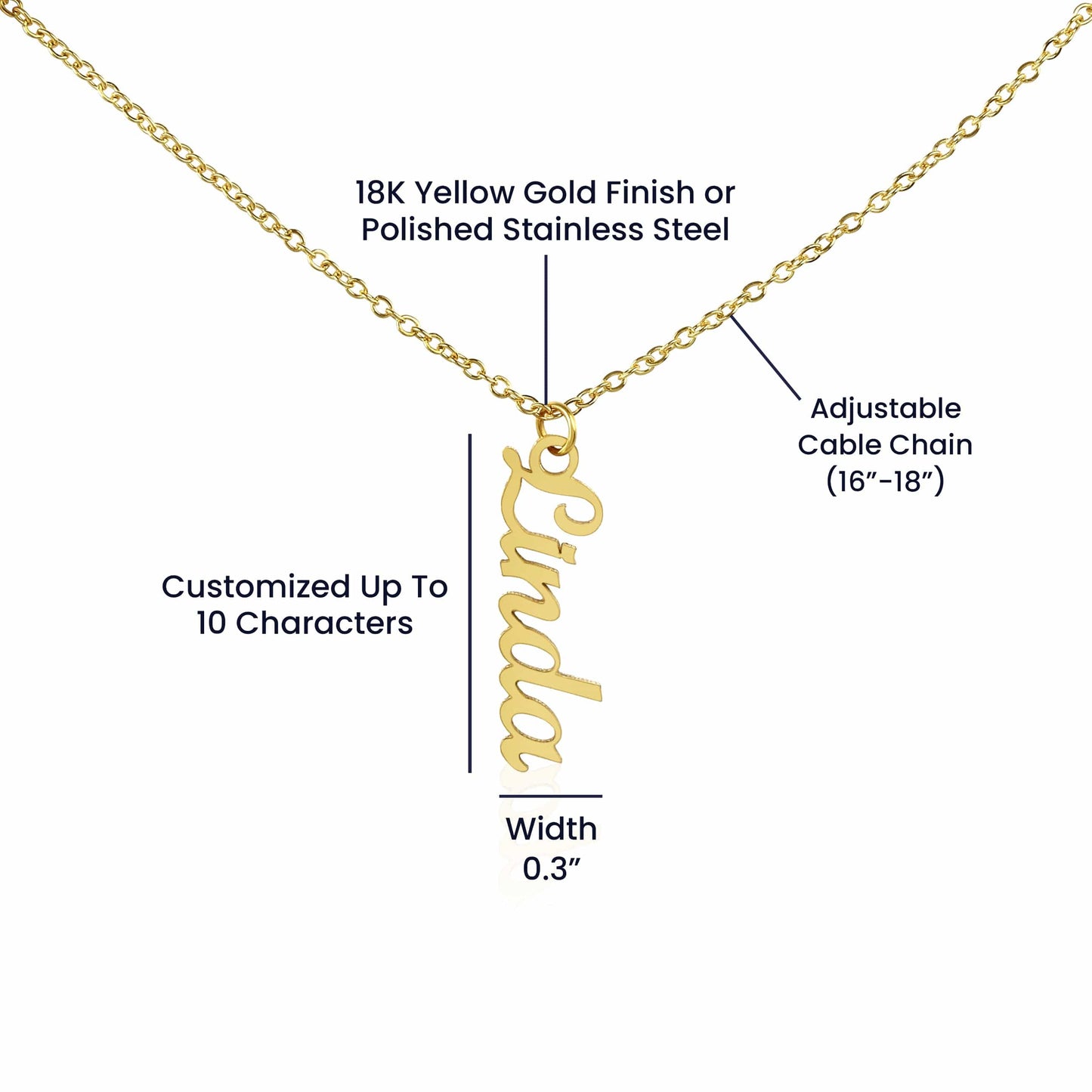 Friend Gift, Vertical Name Necklace: In You, I Found Not Just A Friend