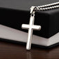 Future Husband Gift, Personalized Cross Necklace: Wherever The Journey Takes Us...