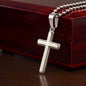 Future Husband Gift, Personalized Cross Necklace: Wherever The Journey Takes Us...