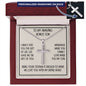 Bonus Son Gift From Bonus Dad, Personalized Cross Necklace: I Didn't Give You The Gift Of Life...