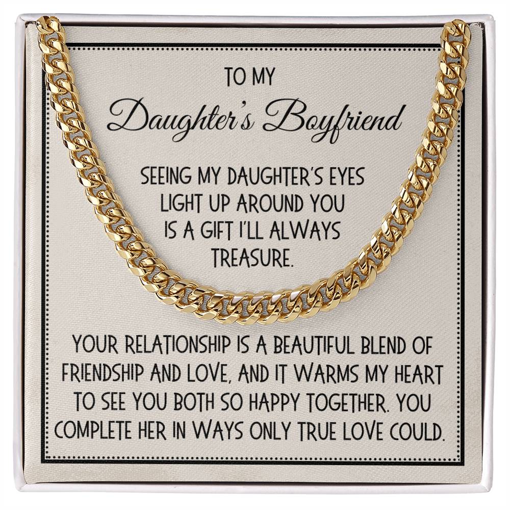 Daughter's Boyfriend Gift, Link Chain Necklace: Seeing My Daughter's Eyes Light Up