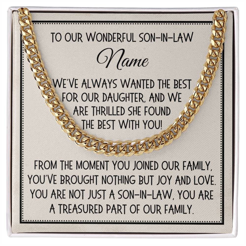 Son-in-Law Gift, Link Chain Necklace: We've Always Wanted The Best