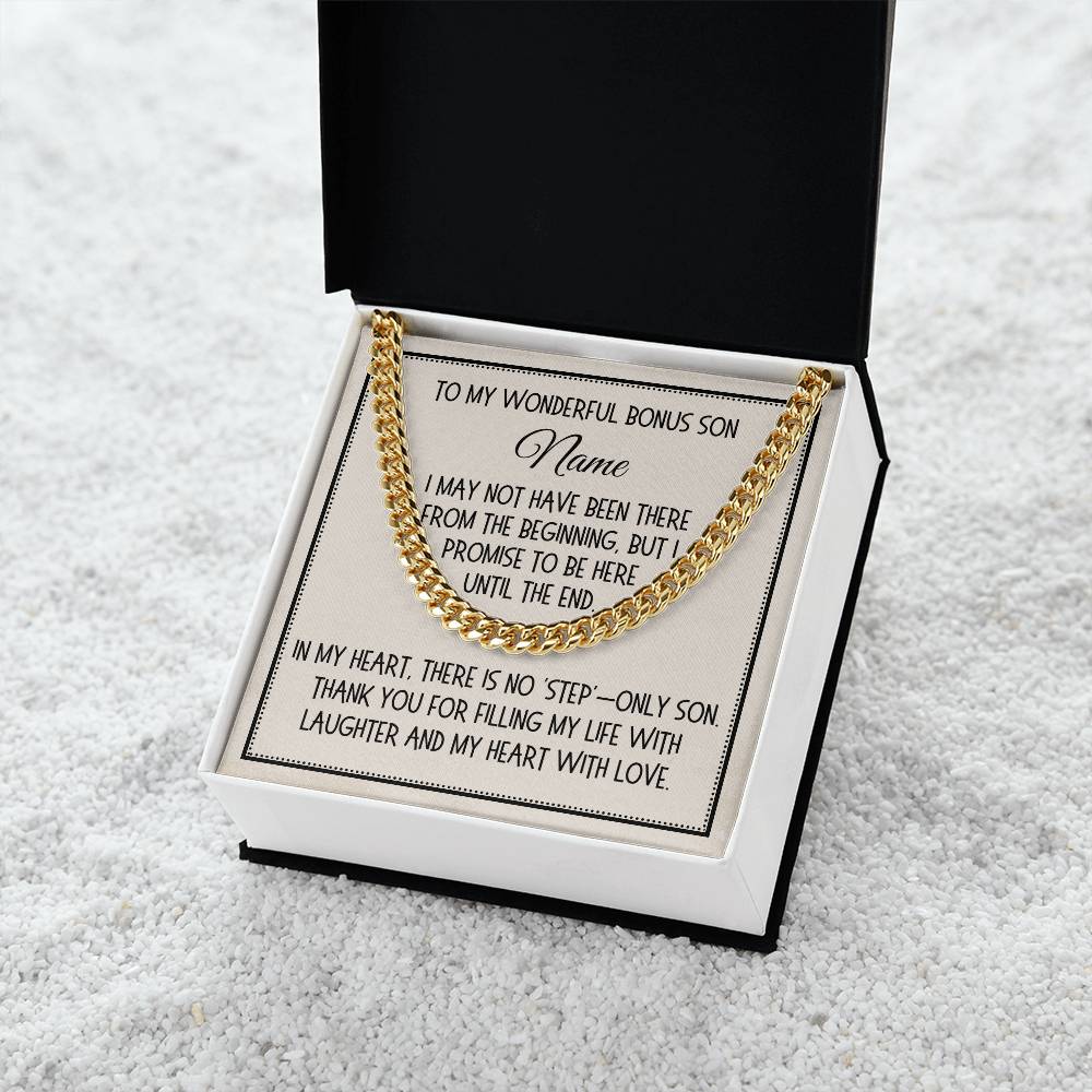 Bonus Son Gift, Link Chain Necklace: I May Not Have Been There...