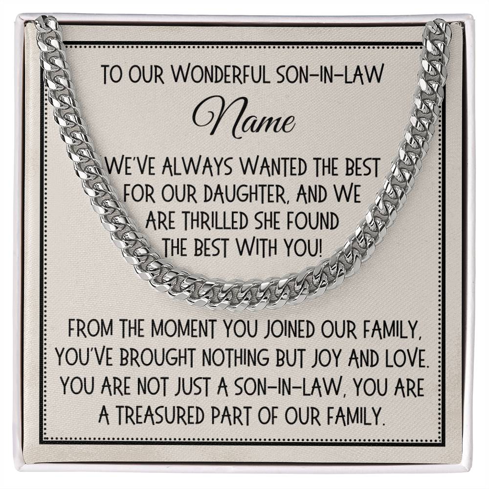 Son-in-Law Gift, Link Chain Necklace: We've Always Wanted The Best