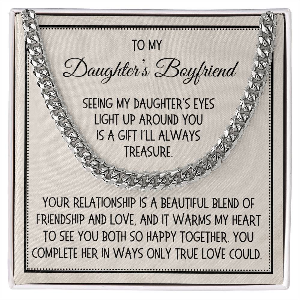 Daughter's Boyfriend Gift, Link Chain Necklace: Seeing My Daughter's Eyes Light Up