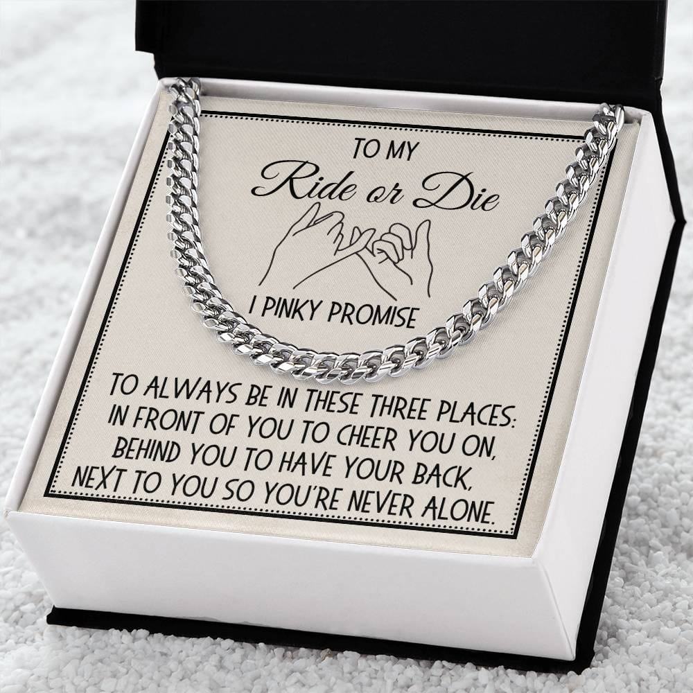 Gift for Him, Link Chain Necklace: I Pinky Promise
