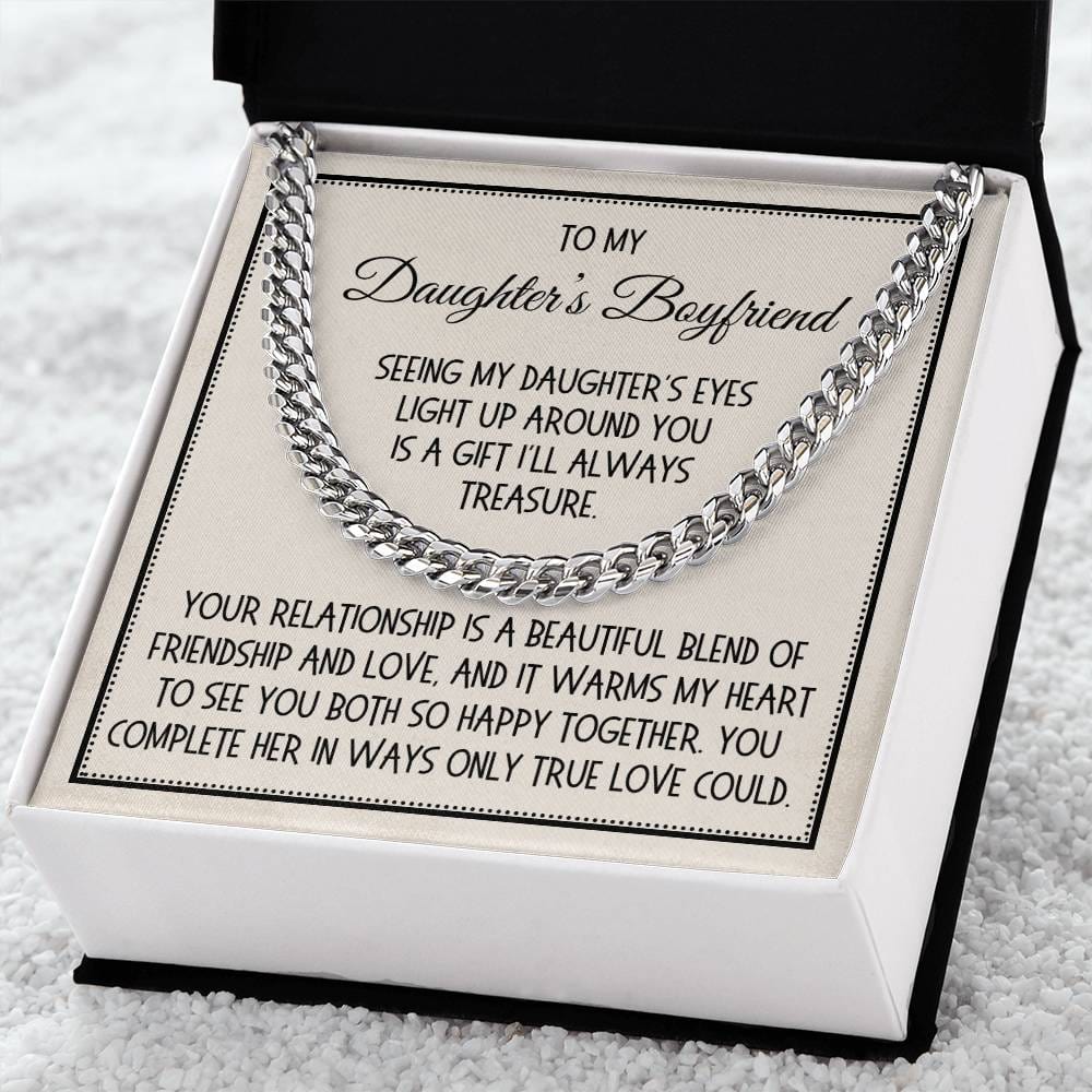 Daughter's Boyfriend Gift, Link Chain Necklace: Seeing My Daughter's Eyes Light Up