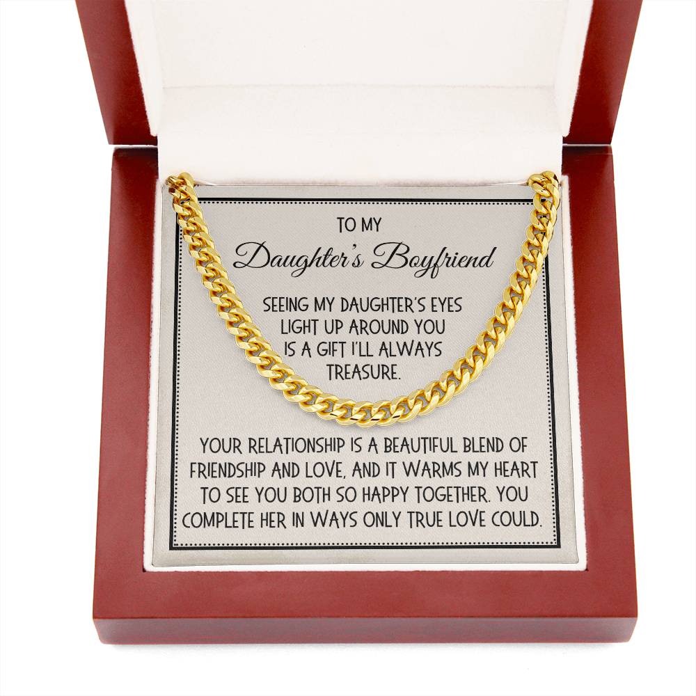 Daughter's Boyfriend Gift, Link Chain Necklace: Seeing My Daughter's Eyes Light Up