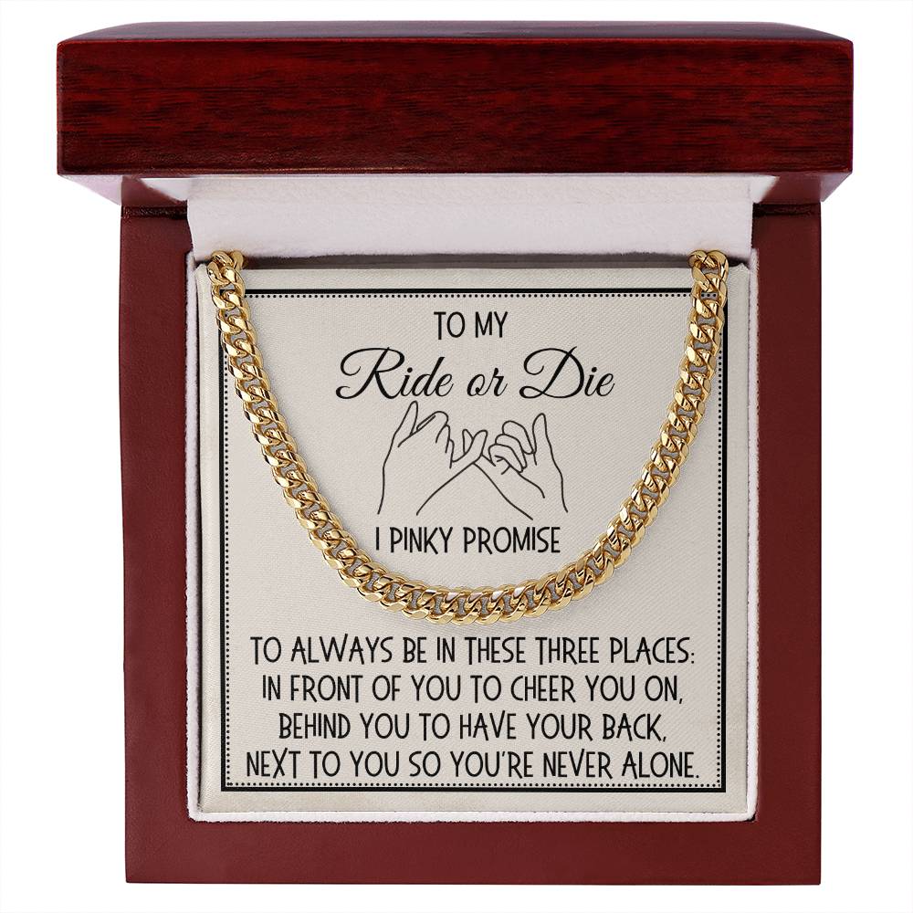 Gift for Him, Link Chain Necklace: I Pinky Promise